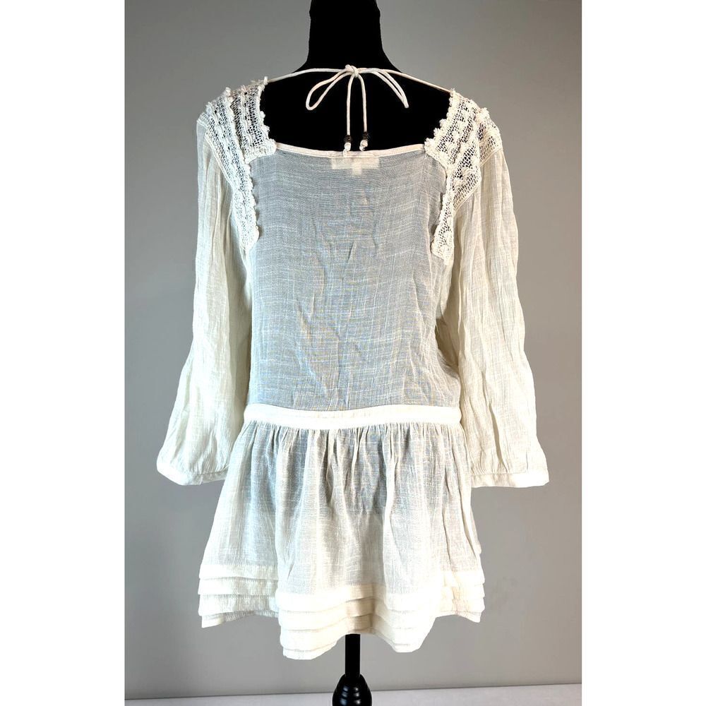 Entro Tunic Dress Rayon Blend Cream Colored - Size Large